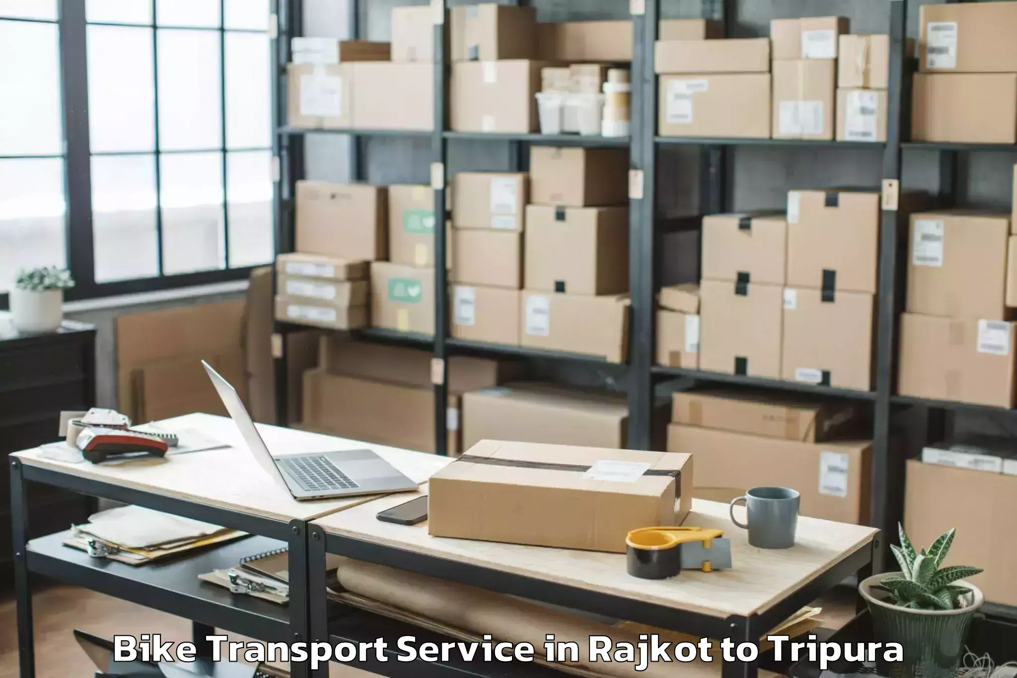 Book Your Rajkot to Tripura Bike Transport Today